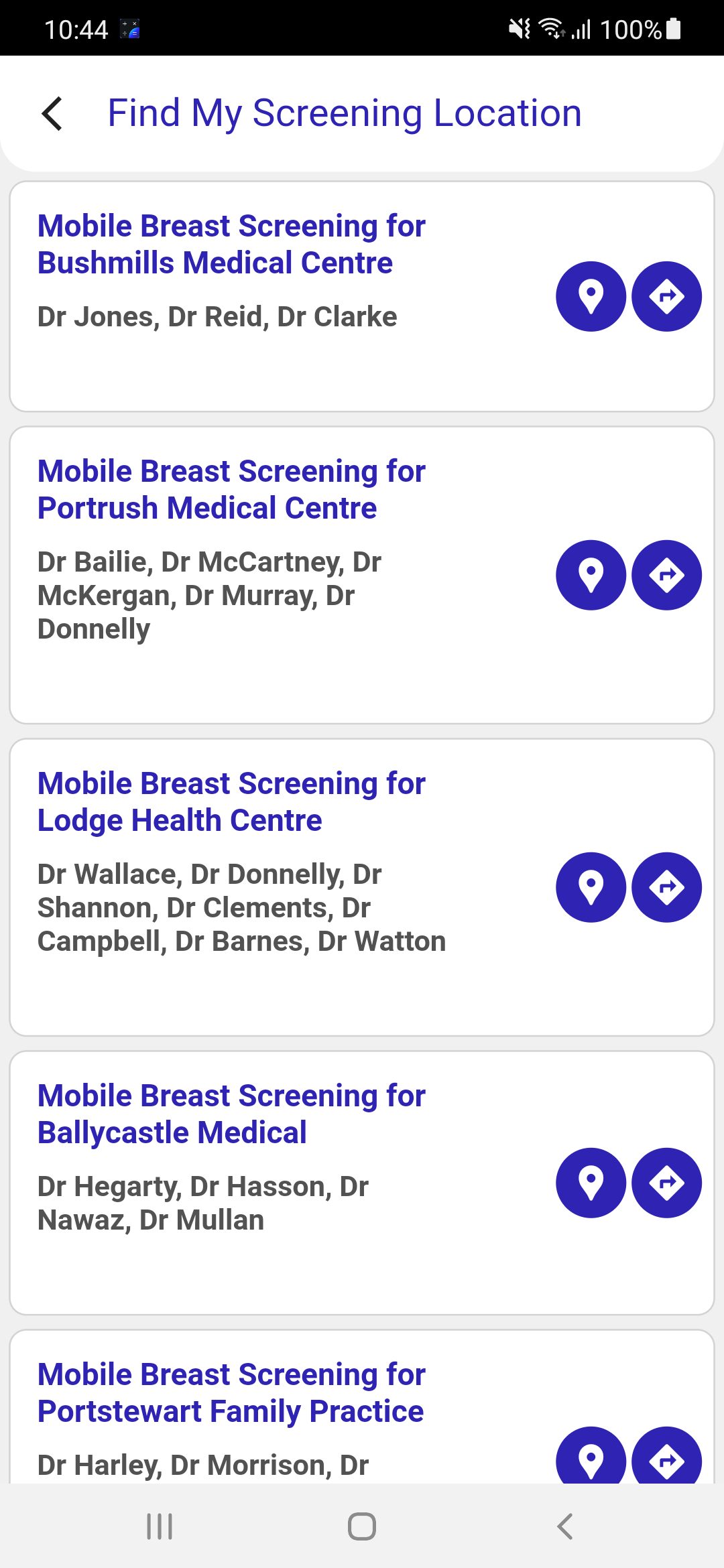 Screening location